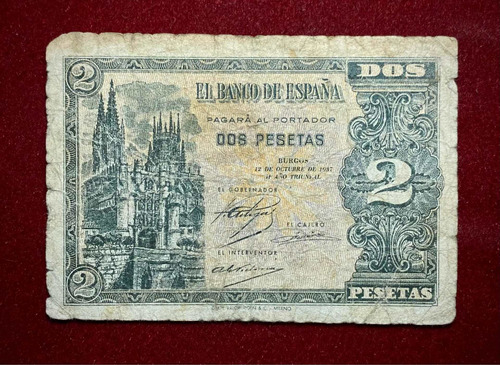 Billete 2 Pesetas España 1937 Pick 105 A