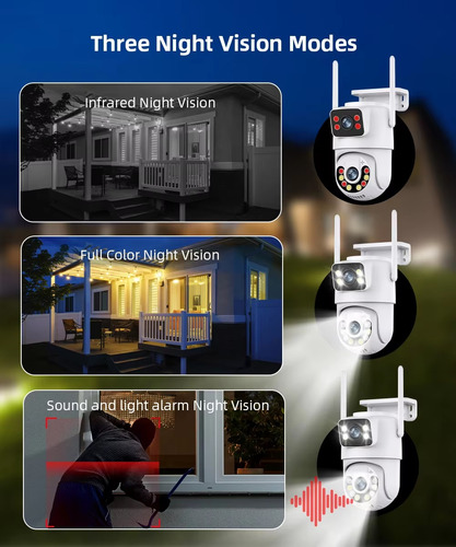 Kit 6 Camera Segurança A29 Yoosee Prova D'agua Lente Dupla Cor Branco