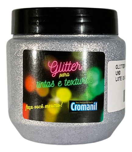 Glitter Para Tintas E Texturas De Parede Cromanil 250ml Cor Prata