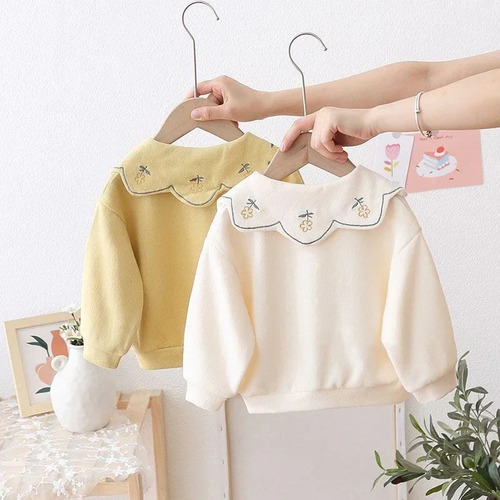 Sudadera Con Capucha De Algodón Con Bordado Floral Para Niña