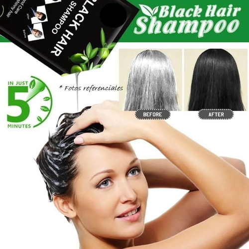 Tinte Shampoo Black Para Canas. Shampoo Natural Mujer Hombre