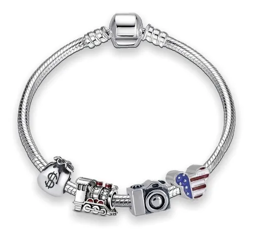 Pulseira Life Aço Inox Viagem Ao Mundo | Casa Do Berloque