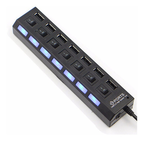 10 Hub De Usb 7 Portas 2.0 Hd Extensor High Speed Pen Drive