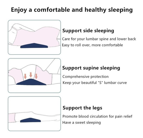 Imagen 2 de 6 de Almohada Lumbar Para Dormir En La Espalda, Soporte.