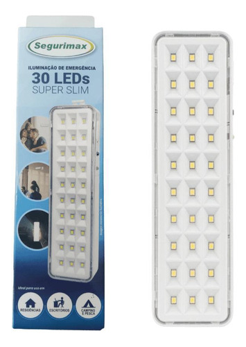 Luminária De Emergência Bivolt 30 Leds Super Slim Segurimax