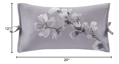 Almohada Decorativa Oblonga Bordada De Algodón 30 X 50 Cm
