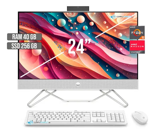comprar Todo En Uno Hp Amd Ryzen 5 5500u Ssd 256gb Ram 40gb Led 24