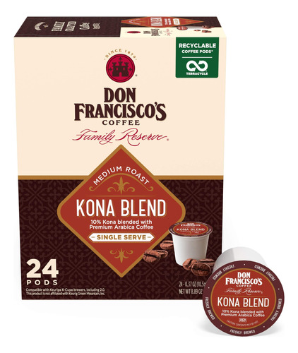 Don Franciscos Coffee Kona Blend; Cpsulas Reciclables Estilo