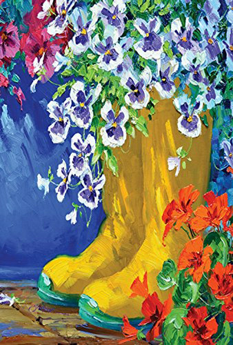 Bandera De Jardín De Flores Y Botas Toland 28x40 Pulgadas, D