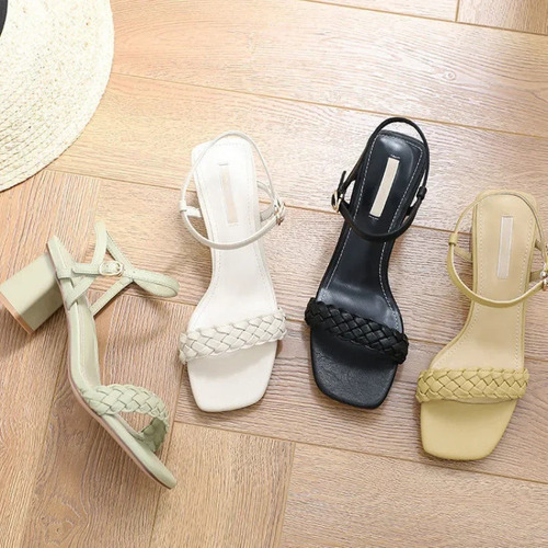 Elegantes Sandalias De Tacón Alto Estilo Romano Para Mujer