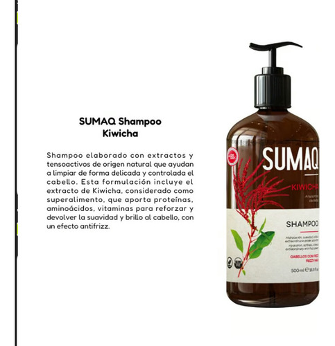 Kit Sumaq Kiwicha(shampo,condishon,mascarilla, Trmoprotector