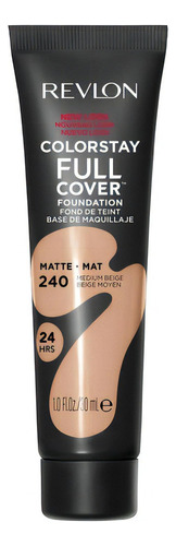 Base De Maquillaje Revlon Colorstay Full Cover Foundation Tono Medium beige