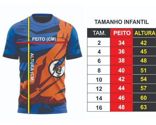 Imagem 4 de 4 de Goku - Camiseta Infantil - Tecido Dryfit