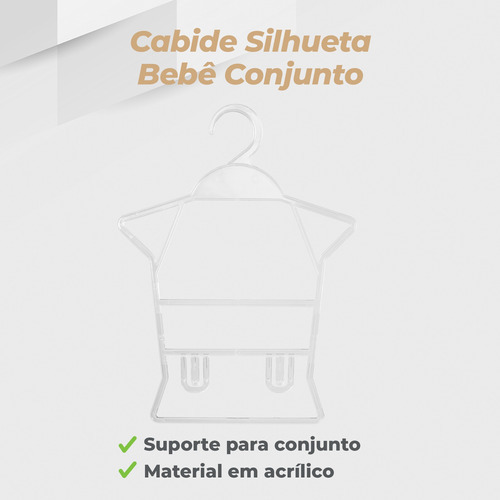 Kit Cabide Acrílico Silhueta Bebê Conjunto - 10 Unidades