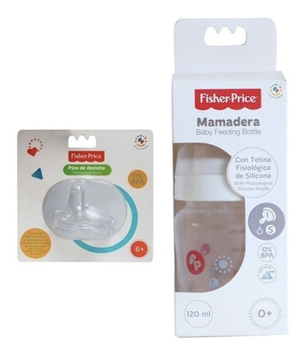 Fisher Price Mamadera Anticólicos + Boquilla De Jugo Bebé