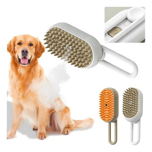 Cepillo Pulverizador 4 En 1 A Vapor Para Gato Perros Con Usb