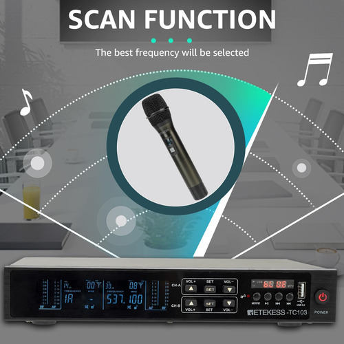 Bluetooth De Micrófono Inalámbrico Retekess Tc103 Bluetooth,