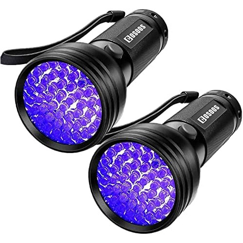 Juego De 2 Linternas Uv De Luz Negra, 51 Led De 395 Nm,...