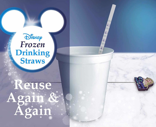 Frozen Ii Popotes Reusables 8 Piezas Con 1 Limpiador