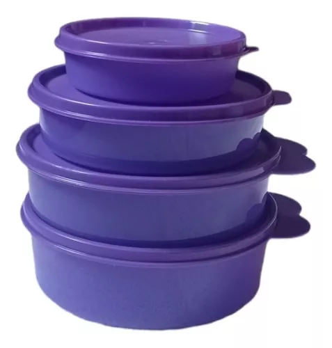 Tupperware Set Refriredondos 4 Containers For Refri Color: Purple