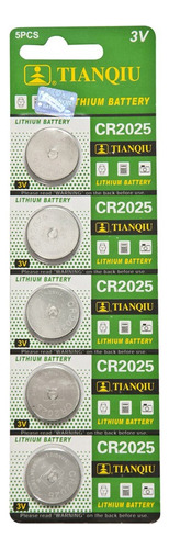 Pilas Baterias Tianqiu Cr2025 Tamaño Botón 3 Voltios Paquete De 5 Unidades 