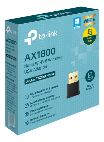 Adaptador Wifi 6 Usb Tp-link Archer Tx20u Nano -electromundo