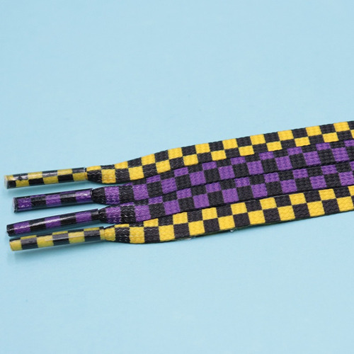 Cordones Planos De Dos Colores Modernos Con Estampado A Cuad