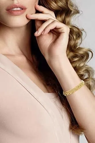 Miabella Pulsera De Cadena De Eslabones De Malla Con Cuentas