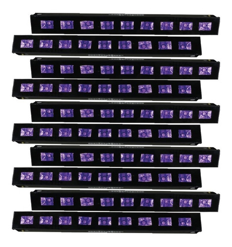 Barra Uv Led 9 X 5w Ultravioleta Luz Negra Disco 10 Piezas