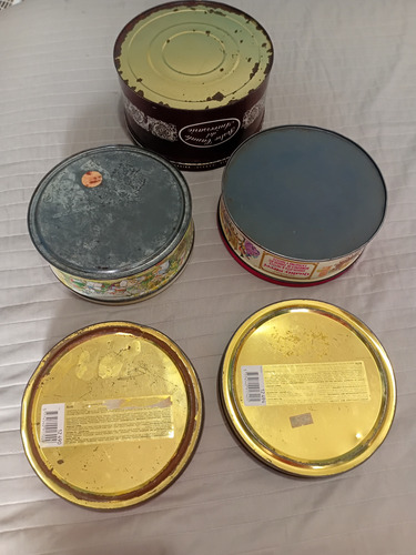 Lote 5 Latas Antiguas Usadas De Distintos Tamaños Y Marcas (Usado)