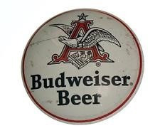 Budweiser Beer Boton Domo Anuncio Lamina Poster Letrero Retr