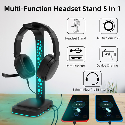 Soporte Para Auriculares Rgb Gaming Con Auriculares Auricula