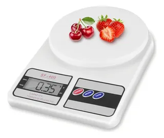 Báscula Digital De Cocina Gramera Pesa De 1 Gramo A 10 Kilos Capacidad máxima 10 kg Color Blanco