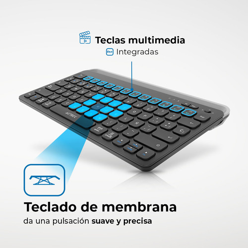 Teclado Multidispositivo Inalámbrico Inspire Trek Ti737 Teclado Negro Idioma Español Latinoamérica