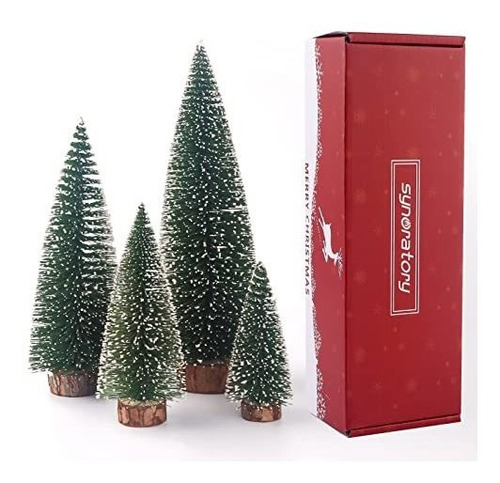 Mini Árbol De Navidad De Pino Con Base De Madera Para