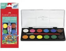 Comprar Estuche para tabletas con acuarela, 12 colores, pincel Faber Castell, colores surtidos