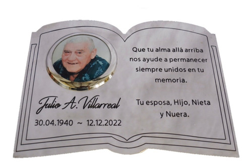Imagen 5 de 10 de Placa Recordatoria Cementerio 25x15 Con Foto A Color