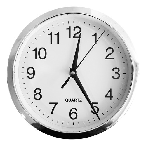 Reloj De Pared Analógico De Pvc, 22 Cm Diámetro, Chico 13696 Plateado