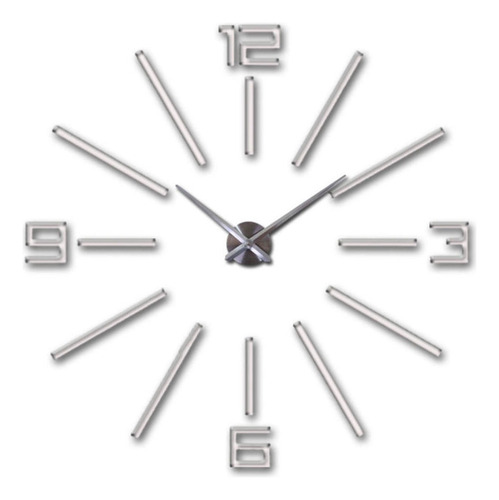 Gran Reloj De Pared Diy Moderno Reloj De Pared 3d Con Plata