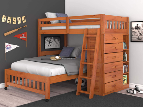 Individual Full Loft Cama Acabado Miel