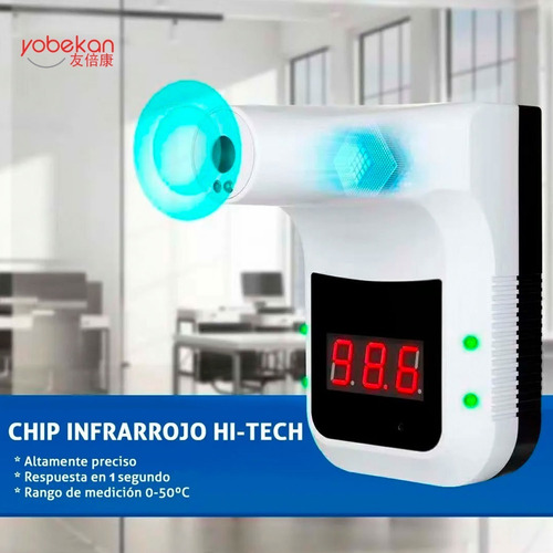 Imagen 7 de 7 de Termómetro Digital Infrarrojo De Pared Sin Contacto Yobekan