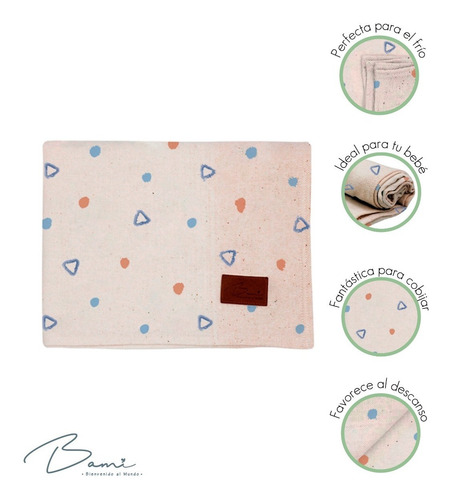Bami Manta Cobija De Franela Para Bebe Estampado Circulos