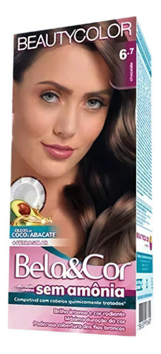  Coloração Kit Bela E Cor Sem Amônia Tonalizante Todas Cores Tom 6.7 chocolate