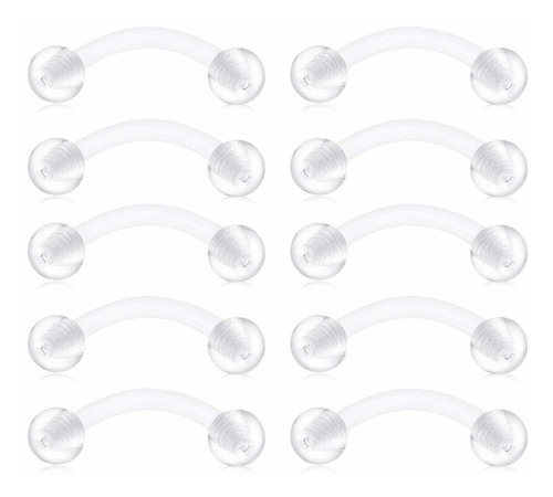 Jforyou Clear Bioflex - Piercing Para Ombligo De Acrlico Cur