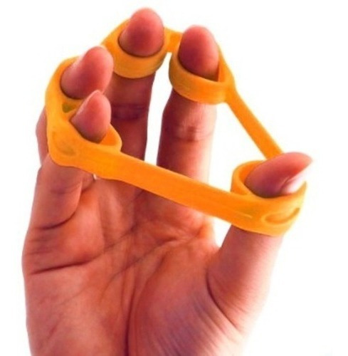 Elástico Extensor Para Dedos - Band Resistência Em Silicone Laranja