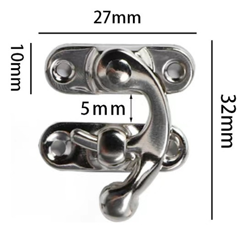 5 Right Latch Hooks, Antique Box, Hasp,