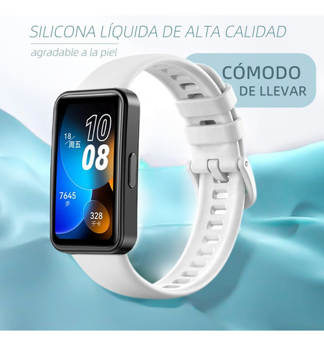 5 Correa Silicona Compatible Para Huawei Band 8 + 2 Micas