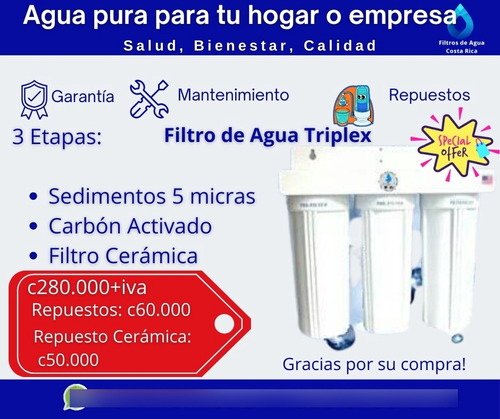 Filtro De Agua Triplex