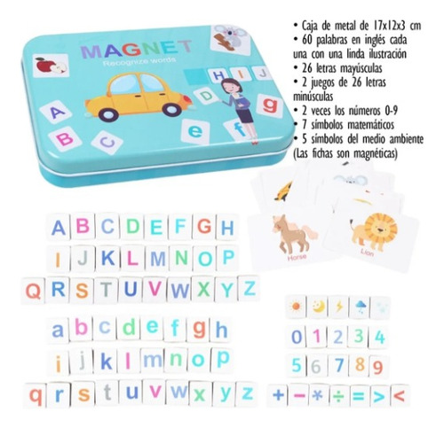 Juega Y Aprende Con Abecedario Magnético Bilingüe 30 Tarjeta