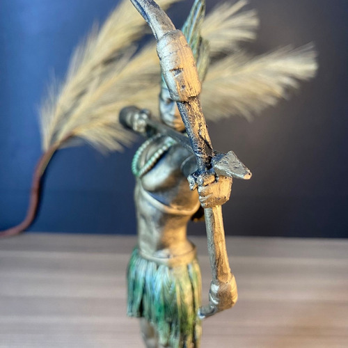 Oxossi 2 Exclusiva Umbanda Candomblé Cor Dourado Studio Orion Artigos Religiosos
